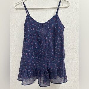 American eagle floral tiered tank top size xs